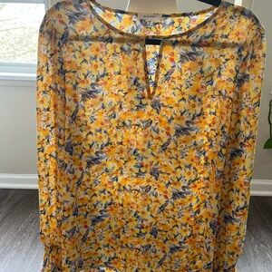 Pleione Yellow Floral Blouse
